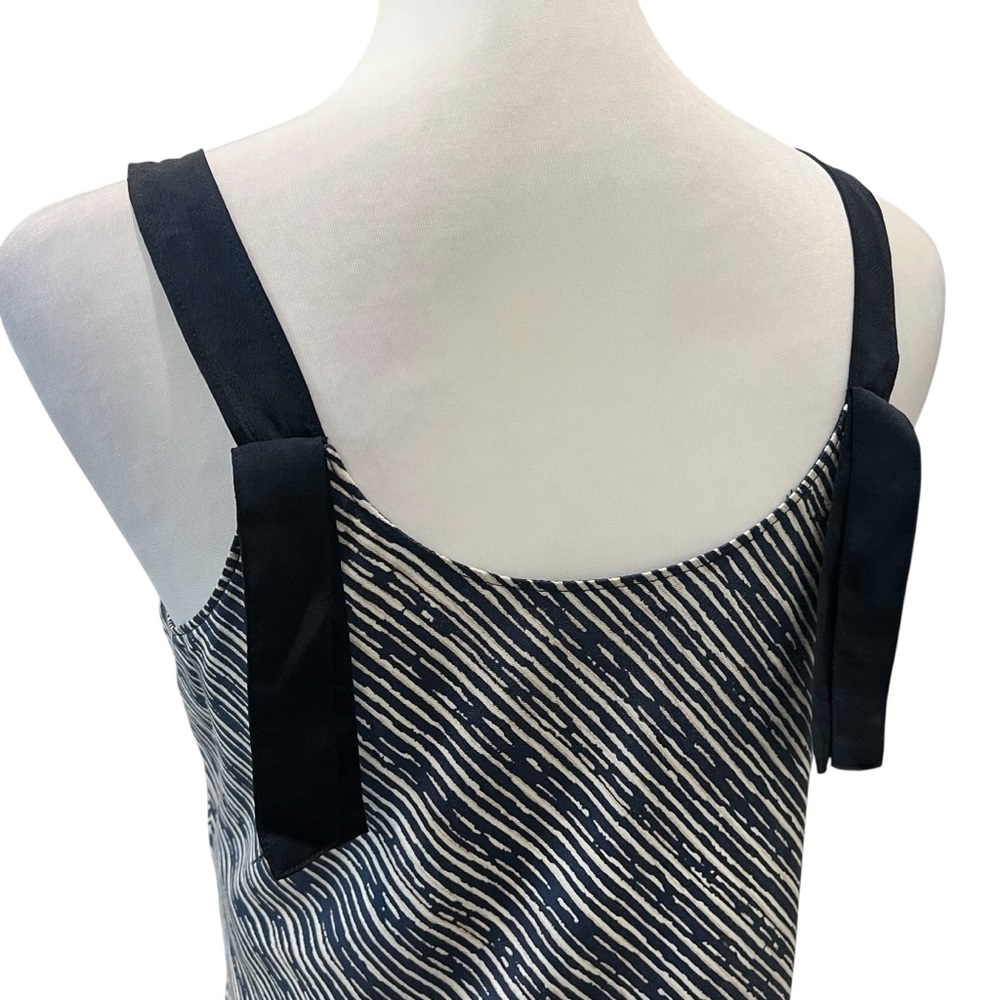 NIC+ZOE Spring Rain Print Tank Top Contrast Strap Blue White XS NEW - Picture 7 of 14